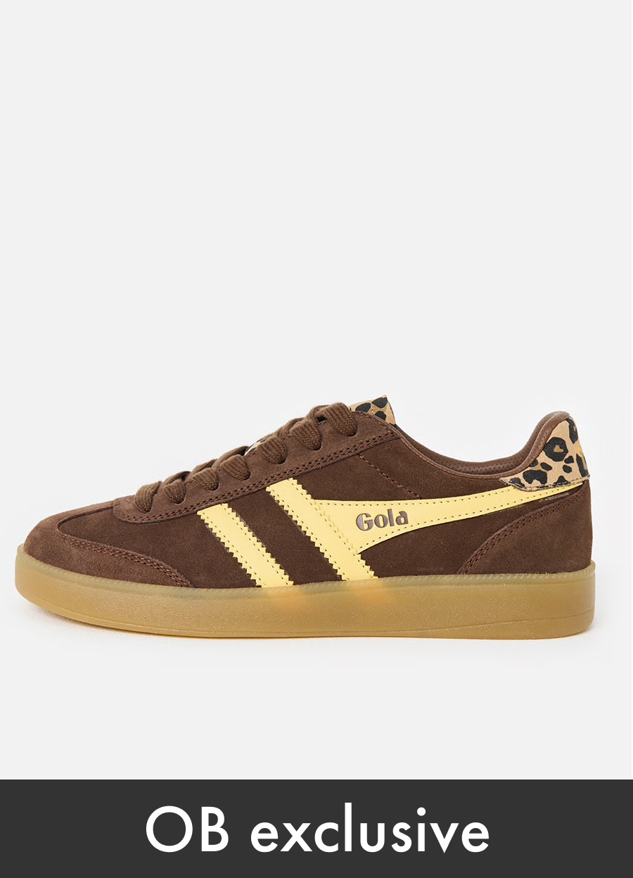 Gola x OB Exclusive Viper Chocolate Brown & Yellow Trainers